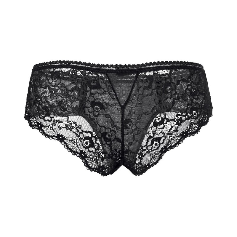 Verano Women's Briefs Open Back Lace Panties - Black ,