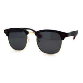 Polarized Premium Sporty Iconic Half Rim Sunglasses Matte Black