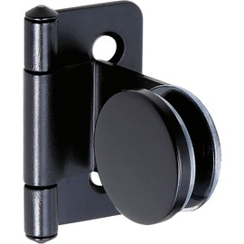 LAMP Glass Door Hinge Round Internal Wood Glass Hinge for Glass/Acrylic Doors, Steel Black