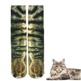 Benefeet Sox Mens Funny Crazy Socks Novelty Cat Paw Socks Silly Animal Paw Gifts Boys Womens Cool Funky 3D Paw Printed Patterned Sock Unisex Basketball Tube Sock Cat Lovers Gifts, Cat Paw