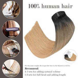 Honsoo Hair Extensions Clip Ins Real Human Hair Dark Brown To Chestnut Brown Fading To Honey Blonde 100g 14in 7pcs Full End Stunning Soft Shine Hair Extensions