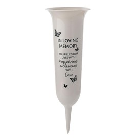 Graveside Memorial Spiked Flower Vase Grey 31cm Grave Vase from Thoughts of You range (In Loving Memory)