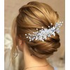 YBSHIN Wedding Hair Accessories for Women Pearl Silver Bridal Hair