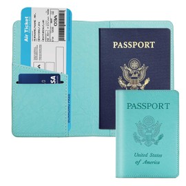 Cnycmy Passport Holder with Airtag,Passport-Wallet-Holder for Women, RFID Passport Holder with Slot Waterproof, PU Leather Travel Passport Case, Mint Green5, Multifunction Organized