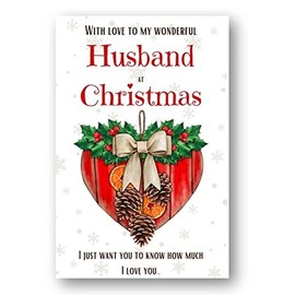 Second Ave Wonderful Husband Christmas Heart Love You Romantic Xmas Holiday Festive Greetings Card