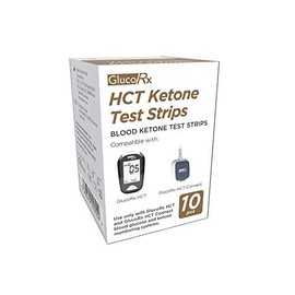 GlucoRx HCT Ketone Test Strips, 10-Count