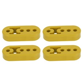 Hihaha 4 Holes Muffler Exhaust Hanger/Exhaust Pipe Mount Bracket Insulator for Car Truck/Heat-Resistant PU Rubber 12mm ID / 4 Pcs Yellow