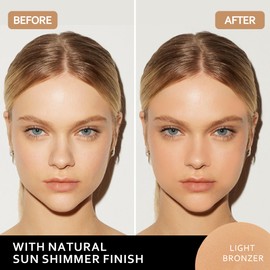 FV Bronzer Powder Long Lasting, Waterproof & Buildable Silky Bronzing Powder, Sunkissed Glow Makeup Finish, Talc-Free Bronzers for Women, Light Bronzer, 0.28oz