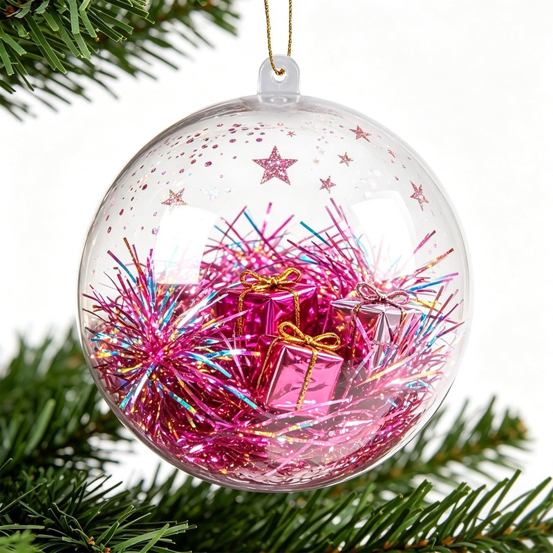40 Pack 4 Inch Clear Fillable Ornament Balls