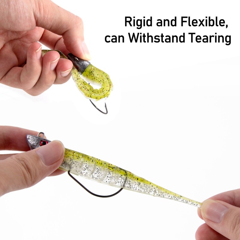 Dr.Fish 3pcs Soft Fishing Lures Jig Head with Paddle Tail