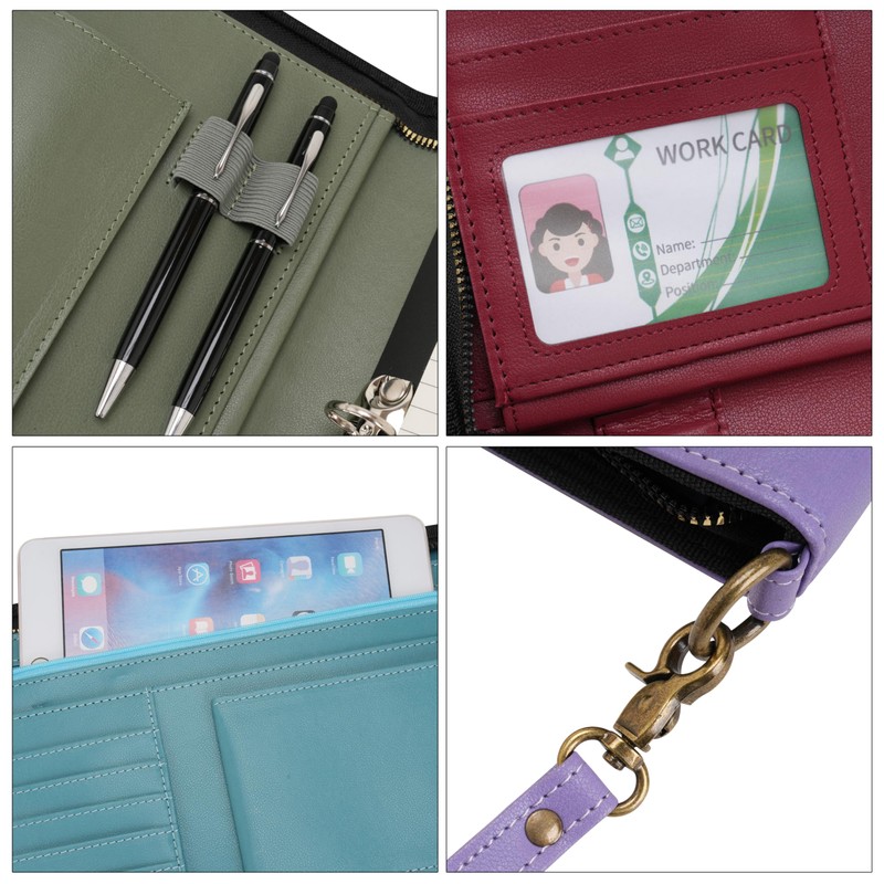 Wason A4 Portfolio with Zipper - Leather PU Padfolio with