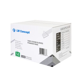 LW Concept Clear Vinyl Exam Gloves for Medical/Food Safe/Cooking/Cleaning/Handling Use Multipurpose Latex & Powder Free, 3.5 mil (LW3002, Medium, Case of 1000)