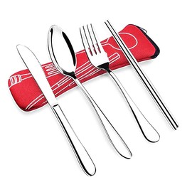 Inception Pro Infinite - Travel - cutlery holder - suitcase - fabric - travel - without cutlery - suitcase - camping - picnic - red colour - Christmas and birthday gift idea