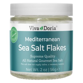 Viva Doria Mediterranean Sea Salt Flakes, 2 oz glass jar