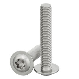 Rounded Head Screw with Flange and Hexalobular/Torx (ISR, TX) Drive, Made in Accordance with Standard: ISO 7380-2, A2, V2A Stainless Steel, Full Thread, Flat Head Screw, M8 x 18 mm, Pack of 25