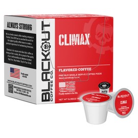 Blackout Coffee CLIMAX Amaretto, Irish Cream & Kahlua Flavored Coffee Pods – Premium Arabica, Smooth Taste, Guilt-Free Indulgence – 18 Count Single Serve Coffee pods