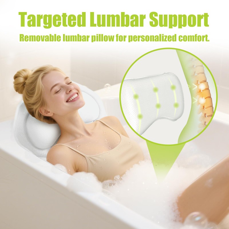 Full Body Bath Pillow for Tub - Extra Long &