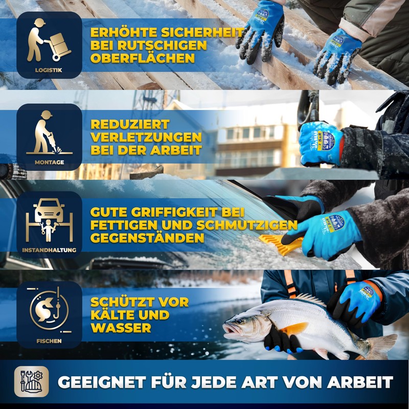 S&R Winter Gloves - Waterproof Protective Gloves with Latex Coating