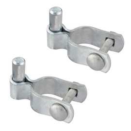 Chain Link Fence Gate Post Hinge 2 Pack Fence Frame Hinge Pipe Gate Hinge in Zinc Plated for 1-3/8” Outside Diameter Post/Pipe, Nut/Bolt Included for Hinge