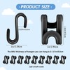 50 Pcs Mini Clothes Hanger Connector Hooks Black Heavy Duty