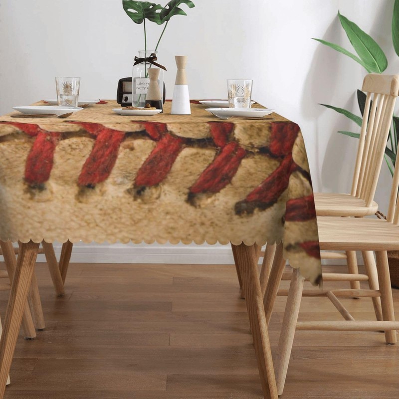 XIOURERY Baseball Table Cloths Decorative for Dining Room, Ball Washable