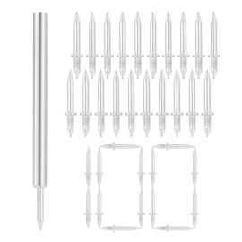 Foyscr 100 Pcs Double Head Skirting Board Nails, Seamless Invisible No Trace Nails, with 1 Sleeve Tools, for Wooden Furniture and Wall Panel Installation
