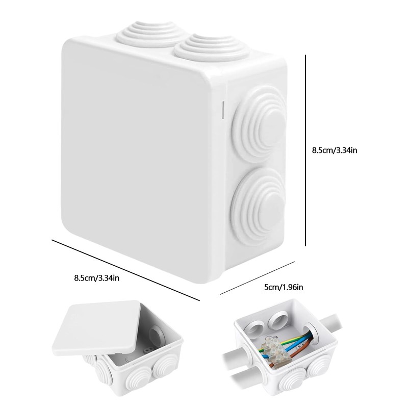 Xmart Pack of 4 Junction Box Surface-Mounted White Junction Box