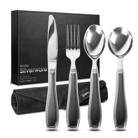 BUNMO 4 pc. Dinner Set with Canvas Travel Wrap - Adaptive Tableware