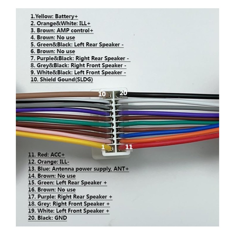 20 Pin Radio Wiring Harness Replacement for Toyota 2000-2006 4Runner