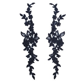 4 x Pieces Corded Lace Applique Wedding Motif Sew On #30 A (Navy)