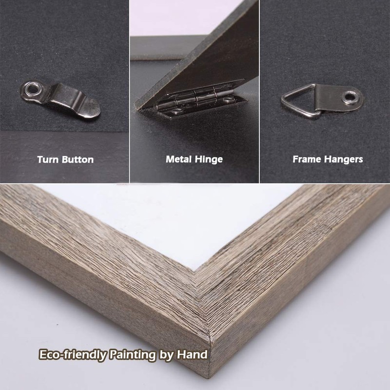 Eosglac Rustic 5x7 Picture Frame, Solid Wood with Glass Front,