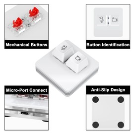 ANLINKSHINE USB Meeting Mute Button Compatible with Zoom Meeting/Mechanical Keyboard Mute Controller (macOS-System)