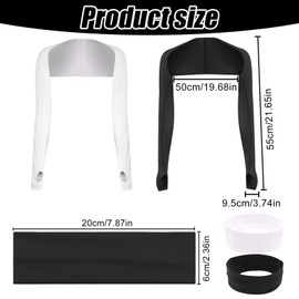 RVSWIHFA Mouwen Armbedekking voor Vrouwen – Vierdelige Set van Hoofdbanden en Zonbeschermingssjaalmouwen voor Vrouwen, Zweetabsorberende en Antislipfuncties