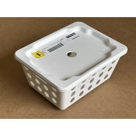 IKEA Rundbal Storage Basket W/ Lid Stackable White 7x5.5x3.25"