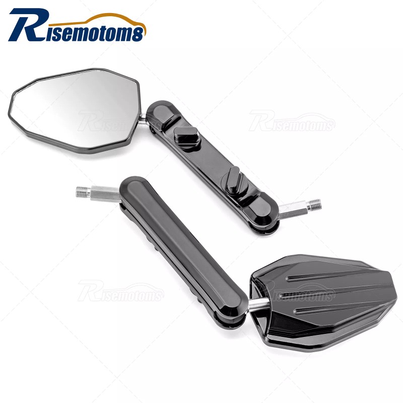 Risemotom8 RAM Ball Mount Motorcycle Rear View Side Mirror For