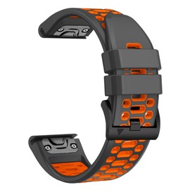 BEFIA 22mm Quickfit Watch Band for Garmin Fenix 5 6 7 Pro Solar Forerunner 935 745 965 955, 22 Breathable Wristband Strap Slate Orange