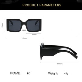 GNOLONG Vintage Oversized Sunglasses for Women Men Trendy Square Frame UV400 Protection