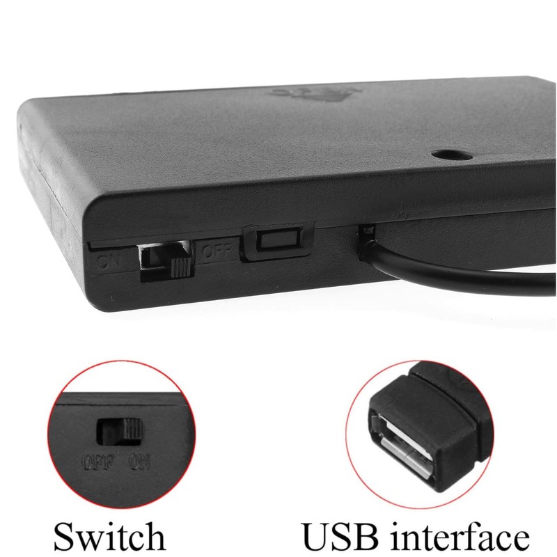 DGZZI Cargador USB hembra para 8 pilas AA con interruptor