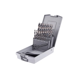 GSR PowerSpike Twist Drill Bit Set HSS-C, 19 Pieces, HSS Metal Drill Set, Stainless Steel Drill Set, High-Speed Steel, Spiral Drill Bit Set