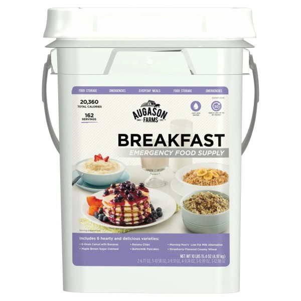 4 Gal Pail 162 Total Serving Breakfast Emergency Food Supply