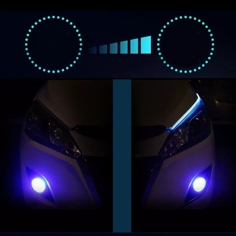 Par Tira Led Drl 30cm Flexible Direccional Secuencial Auto