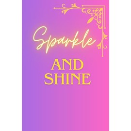 sparkle and shine: blue to pinkish purple blank lined notebook