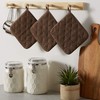 DII Basic Terry Collection Quilted 100% Cotton, Potholder, Brown, 3