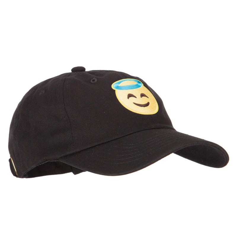 Angel Icon Patched Unstructured Washed Cap - Black OSFM