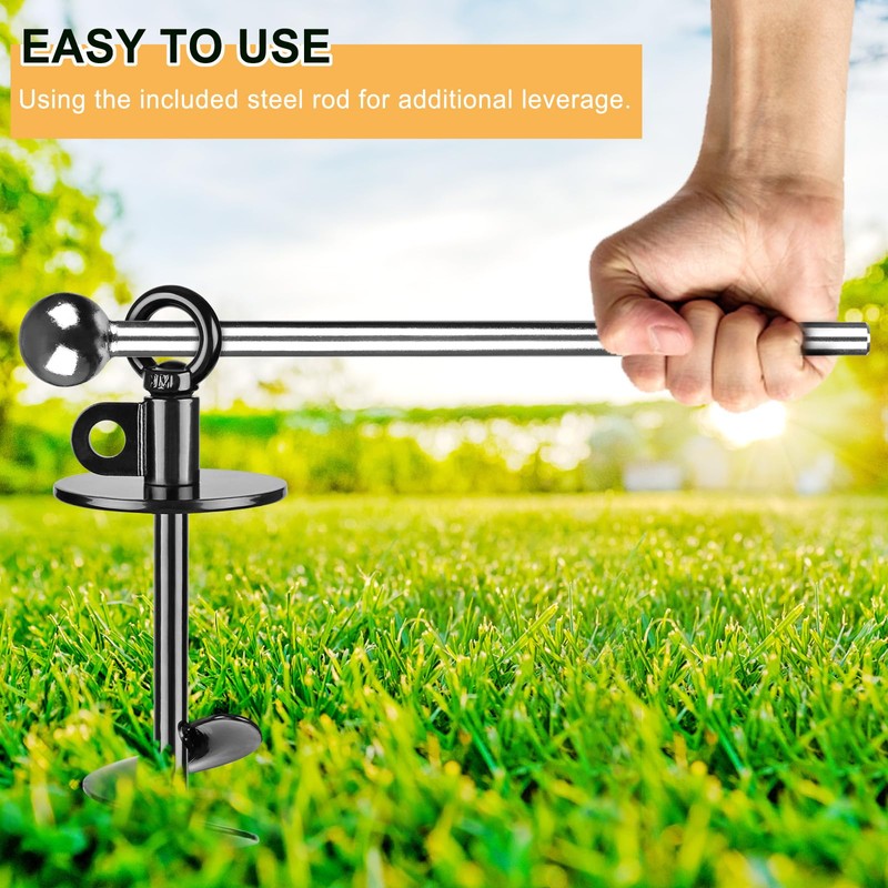 Lifeswell Dog Tie Out Chains and Stake, 15ft Chew Proof