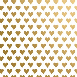 Jillson Roberts Recycled Gift Wrapping Paper, Golden Hearts, Pack of 6 Rolls