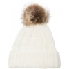 styleBREAKER Cable Pattern Bobble Hat, Knitted Hat with Fur Bobble