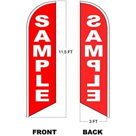 4 Less Co AUCTION Windless Swooper Flag Feather Banner Auto Repair Shop Sign 3x11.5 ft Tall (Flag Only, Not Include Pole and Spike) yq