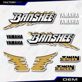 Yamaha Banshee Decals Gold Retro Graphics Kit fits 1991-93 Yamaha Banshee 350 Set Decals High Quality
