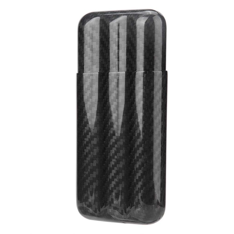 Gorgeri Carbon Fibre Cigar Case Humidors 3 Tubes Cigar Holder